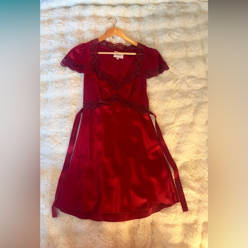 Reformation Romi Silk Dress In Sangre, NWOT, NEVER WORN, NO FLAWS. - Picture 10 of 14